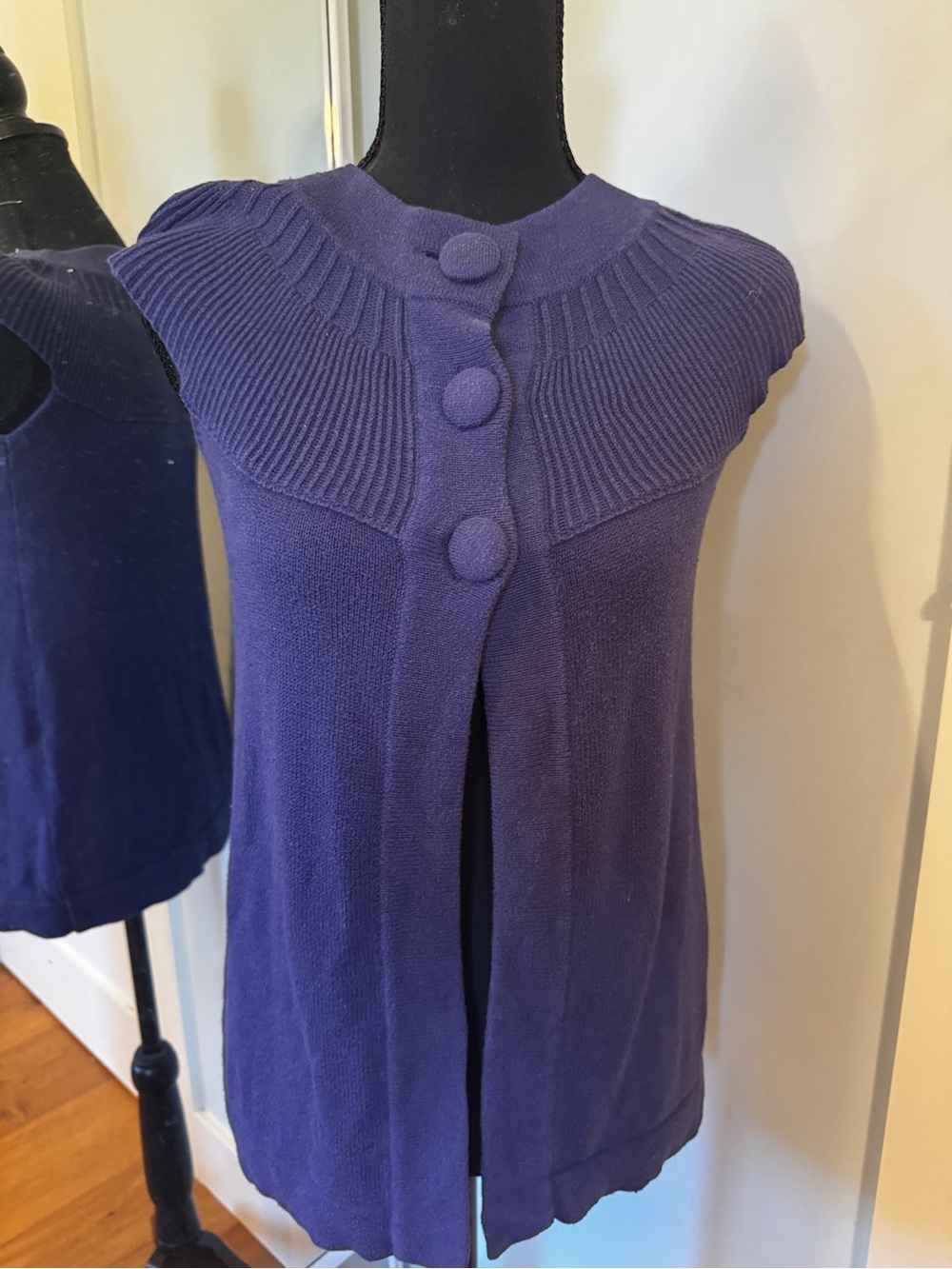 RW&CO. Deep Purple Knit Button-Front Sweater Vest
